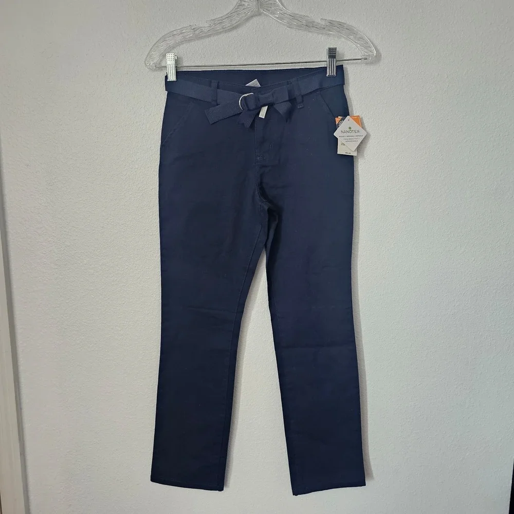 New! Gymboree Navy Blue Size 10 School Girls Uniform Pants with Belts